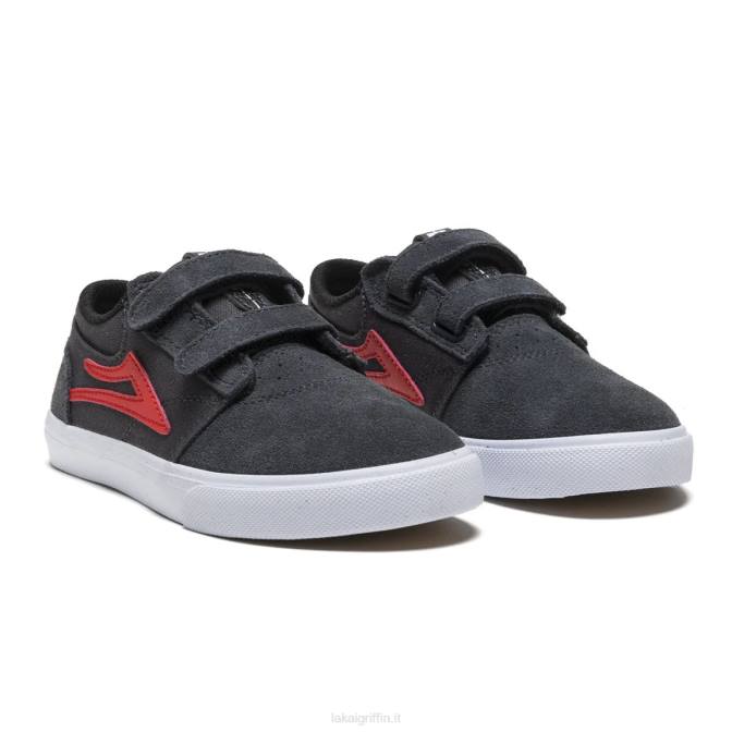 Lakai H20D171scarpe da skateboard griffin kids carbon flame grigio