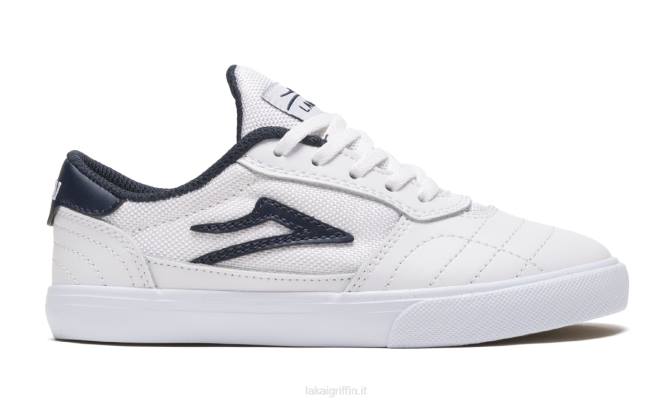 Lakai H20D176scarpe da skateboard in pelle per bambini cambridge bianco