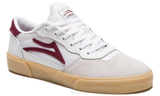 Lakai H20D64Cambridge pelle bianca/bordeaux