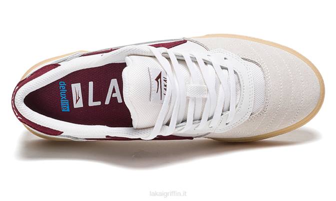 Lakai H20D64Cambridge pelle bianca/bordeaux