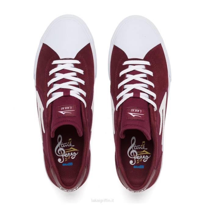Lakai H20D105flacco 2 camoscio bordeaux/bianco
