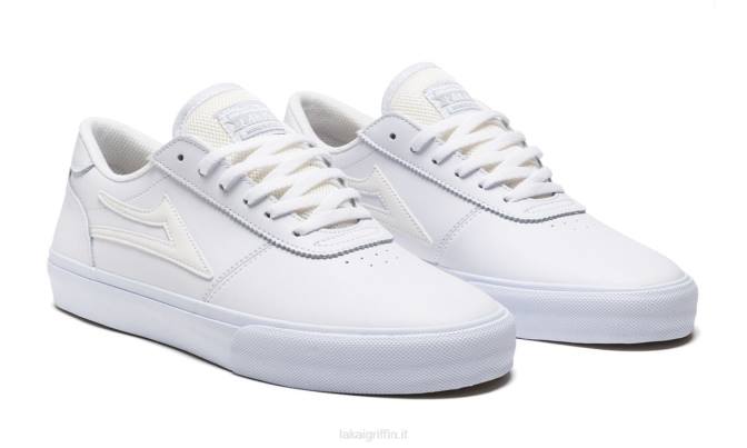 Lakai H20D288scarpe da skate manchester in pelle bianco