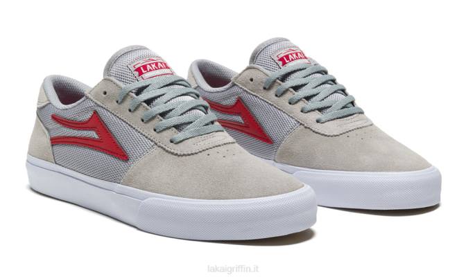 Lakai H20D89Manchester scamosciato grigio/rosso