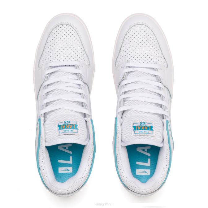 Lakai H20D277scarpe da skateboard in pelle telford low x rob welsh bianco