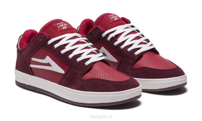 Lakai H20D48telford basso camoscio bordeaux/cardinale