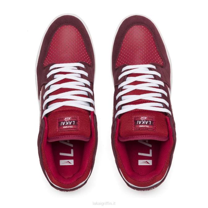 Lakai H20D48telford basso camoscio bordeaux/cardinale